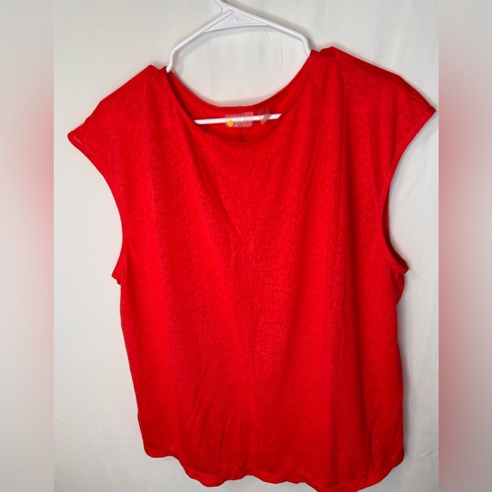 Zella Pursuit Cap-sleeve Top Women’s. Stretch Athletic T-Shirt orange Size L - Picture 5 of 13